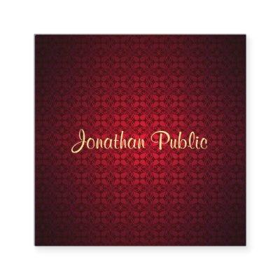 Calligraphy Script Name Elegant Damask Template Square