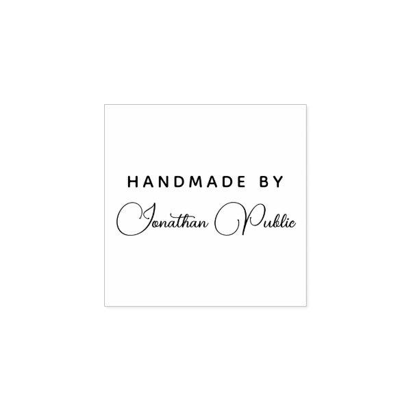 Calligraphy Script Name Elegant Template Handmade Rubber Stamp