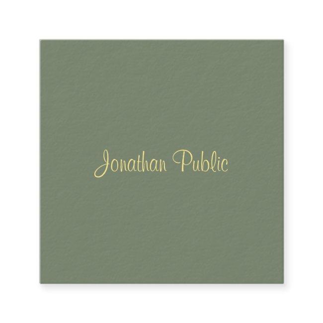 Calligraphy Script Name Modern Elegant Template Square