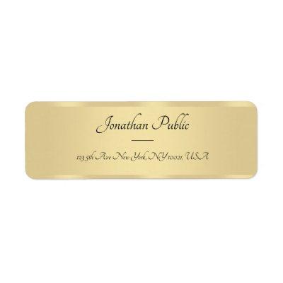 Calligraphy Script Text Faux Gold Template Elegant Label