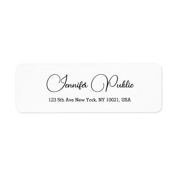 Calligraphy Simple Template Trendy Return Address Label