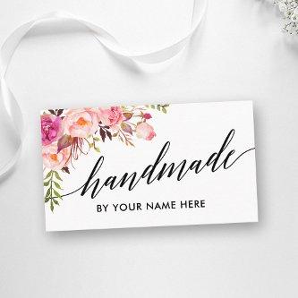 Calligraphy Watercolor Pink Floral Hand Made