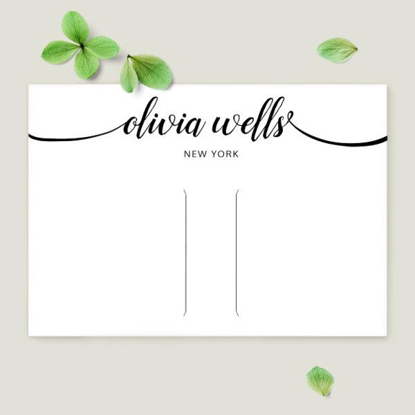 Calligraphy White Hair Clip Barrette Display Card