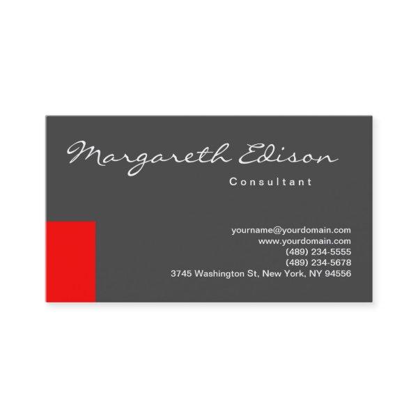 Calligrigraphy Red Stripe Grey Clear