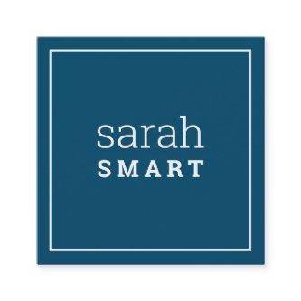 CALLING CARD square edgey modern navy blue white