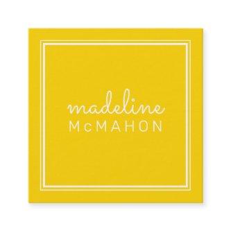 CALLING CARD square preppy modern bright yellow
