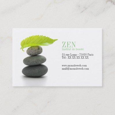 Calling card Zen with a stacking of rollers
