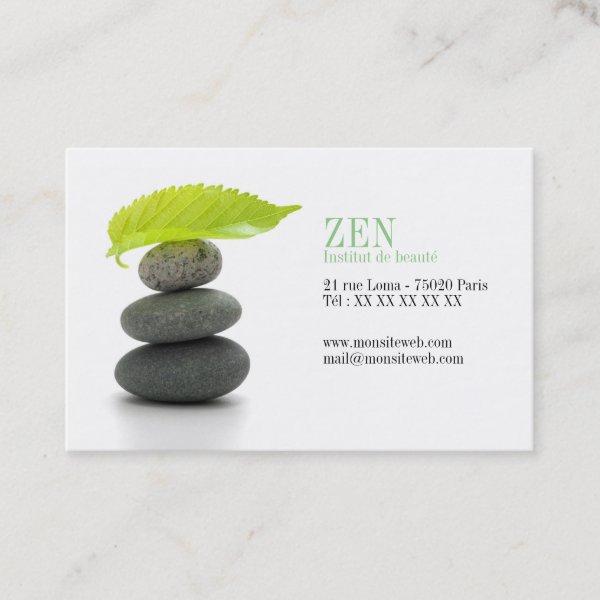 Calling card Zen with a stacking of rollers