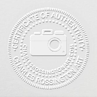 Camera #2 “Certificate of Authenticity” Name URL Embosser