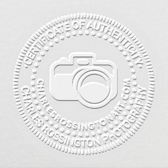 Camera #3 Certificate of Authenticity Name URL SM Embosser
