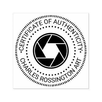 Camera Aperture “Certificate of Authenticity” Self-inking Stamp