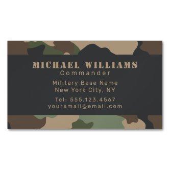 Camouflage Woodland Camo Khaki Tan Black Monogram  Magnet