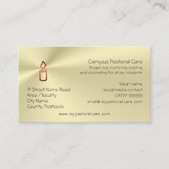 Campus Pastoral Care, gold red candle logo