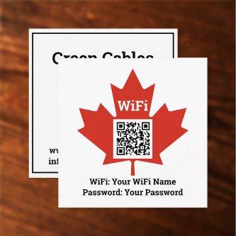Canadian Hotel Wifi Plus QR Code Plus Address on a Calling Card