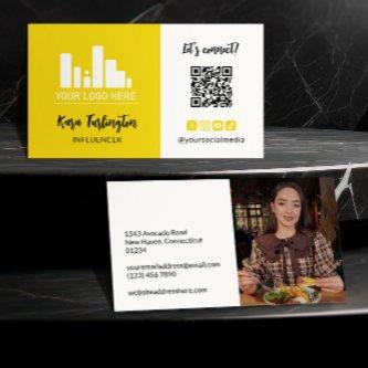 Canary Yellow Your Logo QR Code Photo Social Media