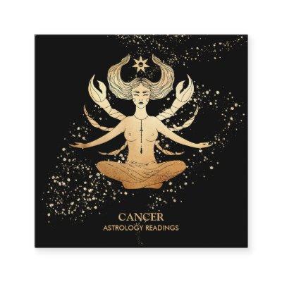 *~* CANCER Zodiac Astrology Reading Gold and Black Square