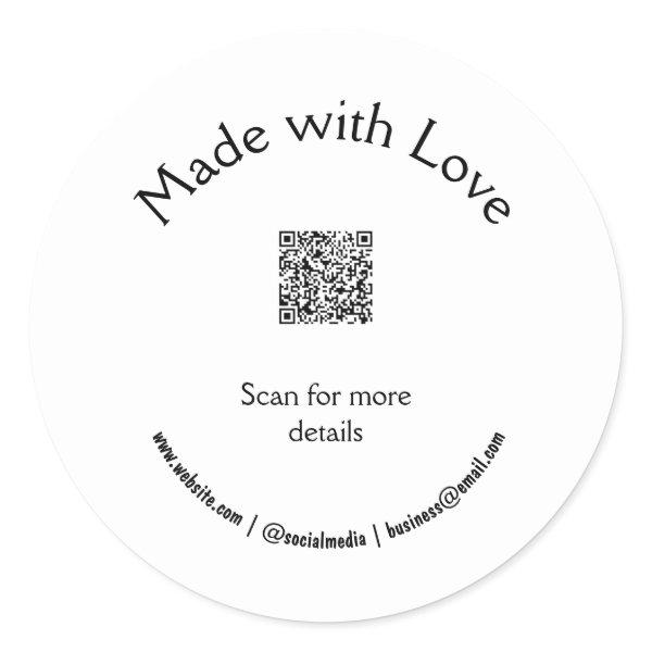 candle add q r code business  classic round sticker