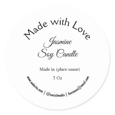 candle add q r code business  classic round sticker