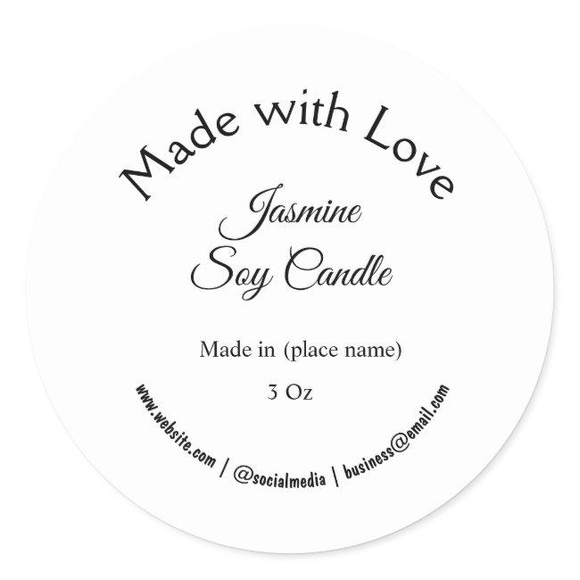 candle add q r code business classic round sticker