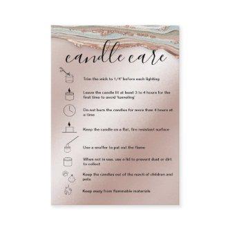 Candle Care Instructions Card Add Your Logo Agate
