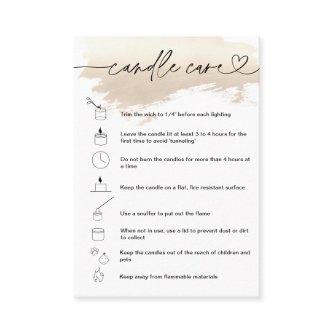 Candle Care Instructions Card Add Your Logo Simple