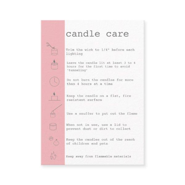 Candle Care Instructions Card Add Your Logo Simple