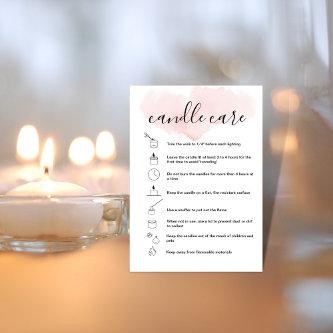 Candle Care Instructions Card Add Your Logo Simple