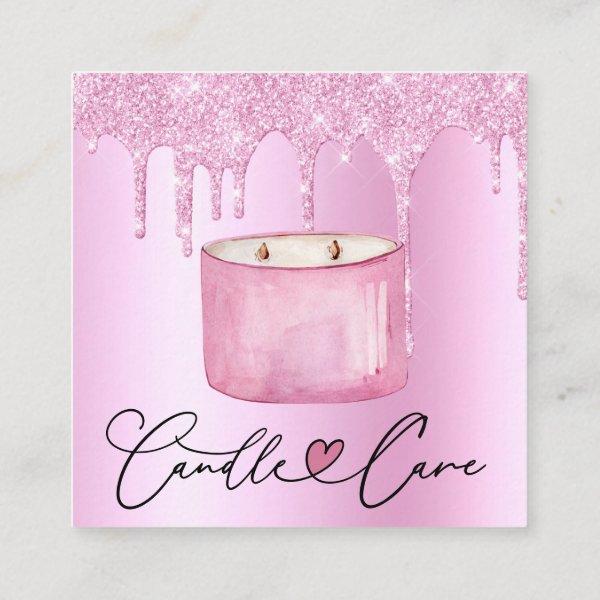 Candle Care Instructions Customer Thank You Pastel Square