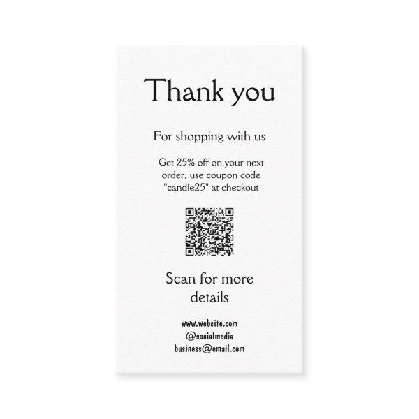 Candle care instructions thank you discount add na enclosure card