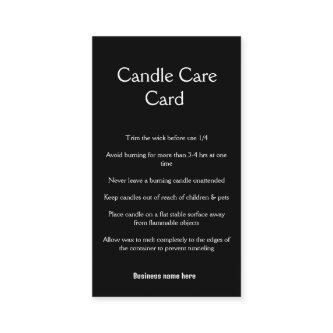 Candle care instructions wax melt add q r code bus enclosure card