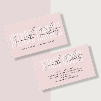 Candle maker modern typography script blush pink