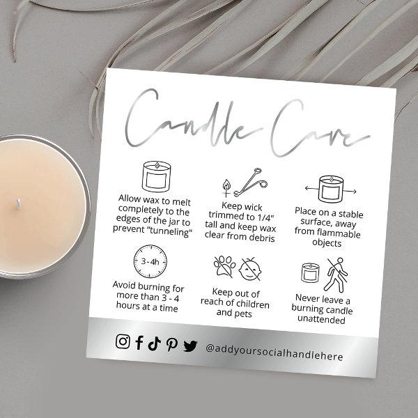 Candle Safety Guide Modern Silver Script Logo Square