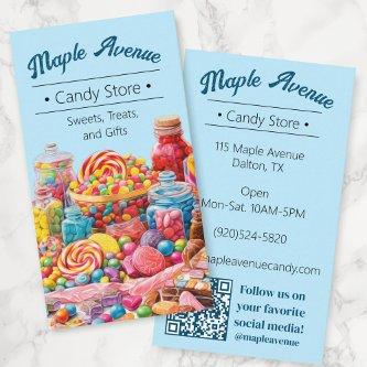 Candy Blue Modern Retro Confectionery Shop