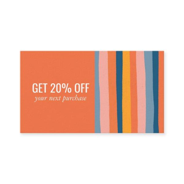 Candy Minimalist Stripes Handmade Orange
