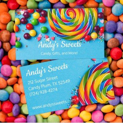 Candy Sweets Bold Blue Colorful
