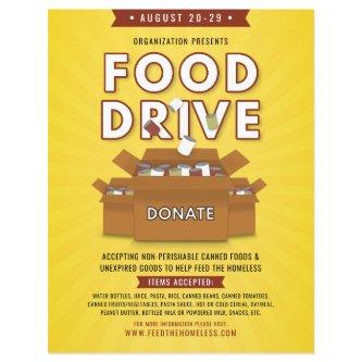 Canned Food Drive Feed Homeless Fundraiser Flyer