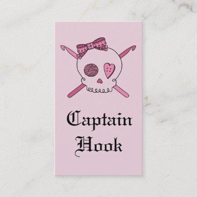 Captain Hook Skull & Crochet Hooks (Pink Back)