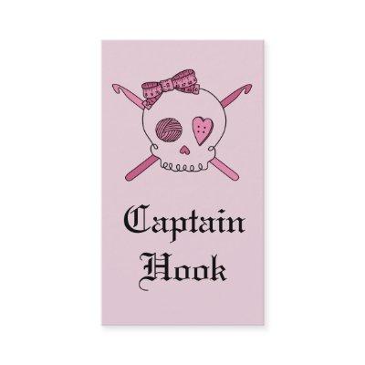 Captain Hook Skull & Crochet Hooks (Pink Back)