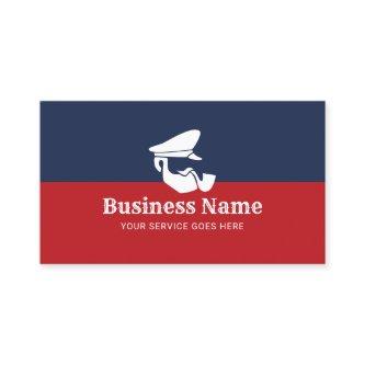 Captain Logo Modern Navy Blue & Red Nautical