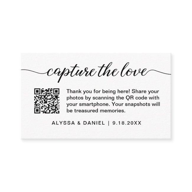 Capture the love QR code wedding photo sharing Enclosure Card