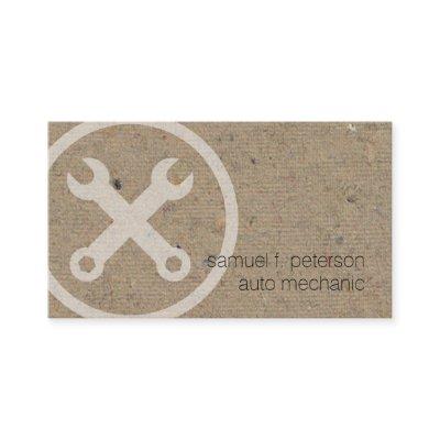 Car Auto Mechanic Wrench Icon Natural PaperTexture