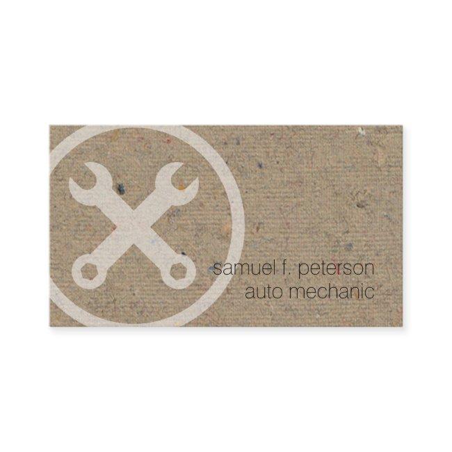 Car Auto Mechanic Wrench Icon Natural PaperTexture