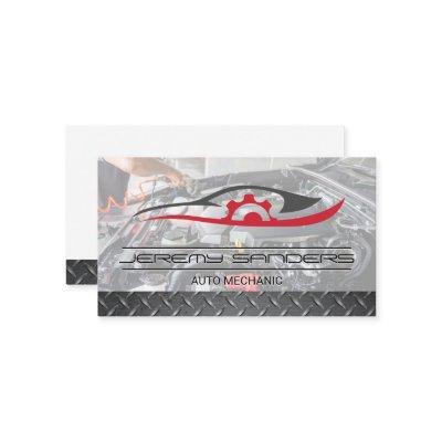 Car Gears Logo | Mechanic Working on Engine