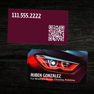 Car Headlight Restoration Detailing QR
