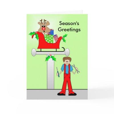 Car Mechanic Christmas Design Holiday Card