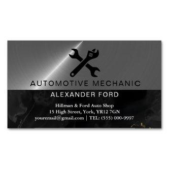 car mechanic garage Metallic silver shiny steel  Magnet