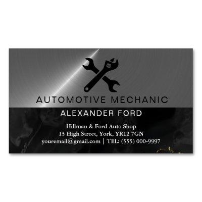 car mechanic garage Metallic silver shiny steel  Magnet