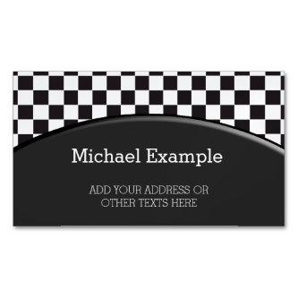 Car Racing / Chess Pattern + your backgr. & text Magnetic