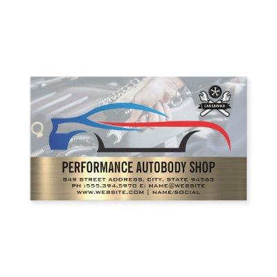 Car Service Logo | Mechanic Working on Engine