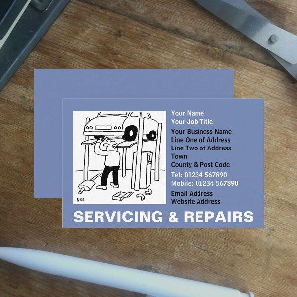 Car Servicing & Repairs Cartoon